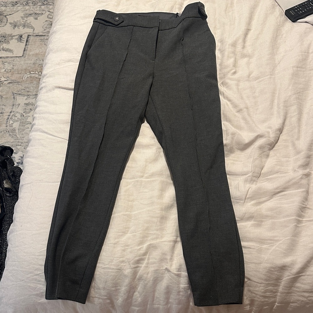 Gray High-Waisted Trousers